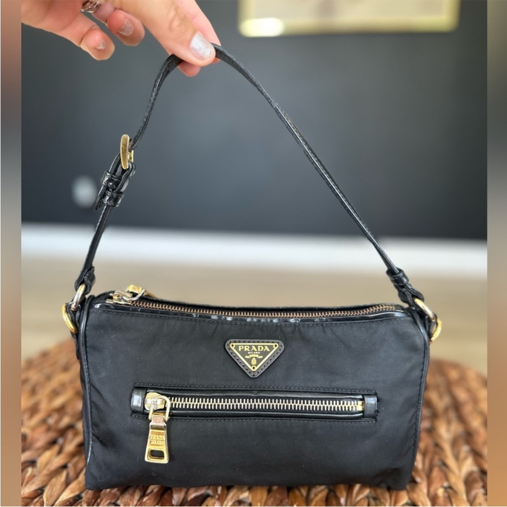 Prada Tessuto and Saffiano Leather Shoulder Bag